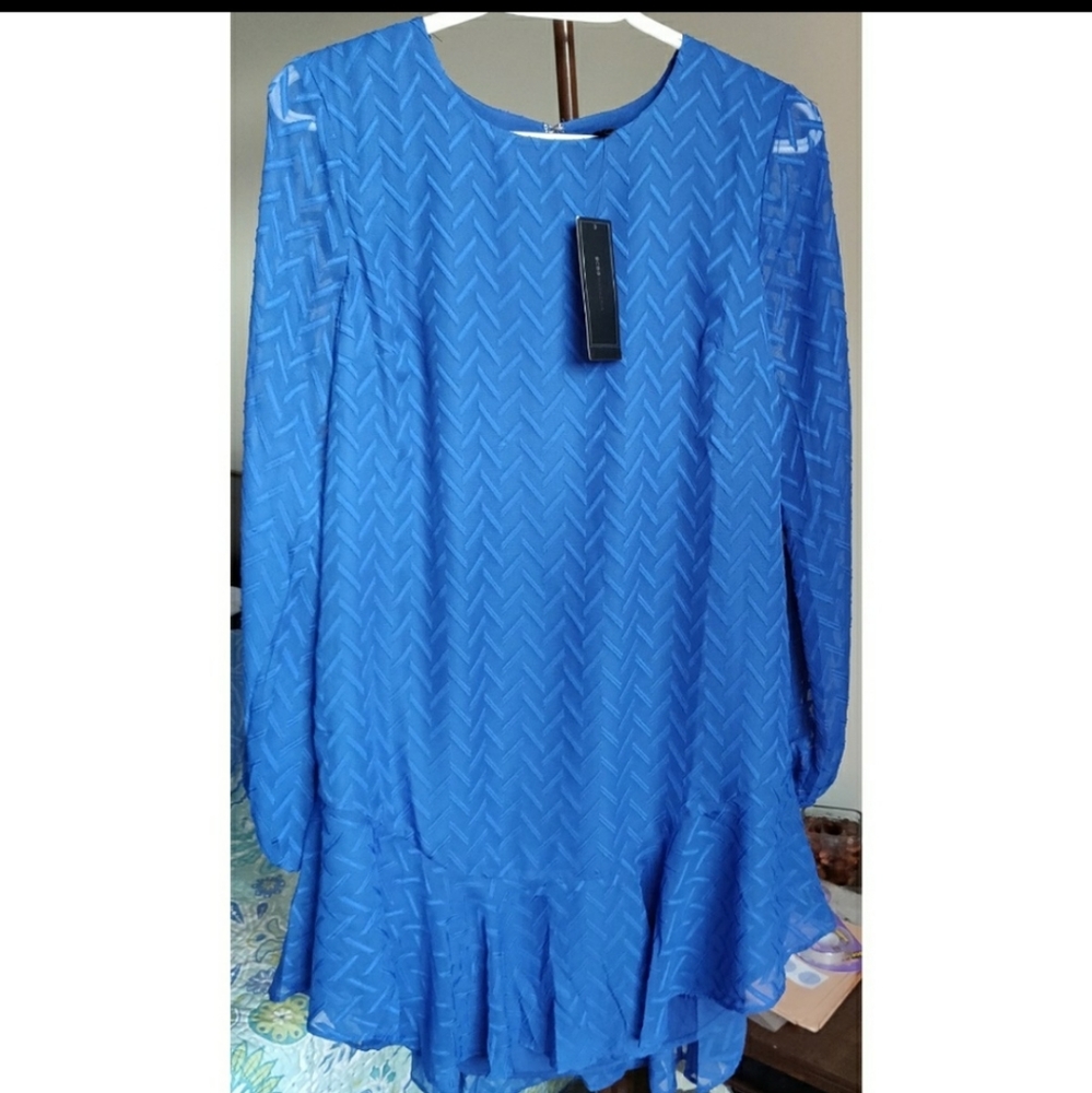 BCBGMaxAzria Blue Sapphire Long Sleeve Dress